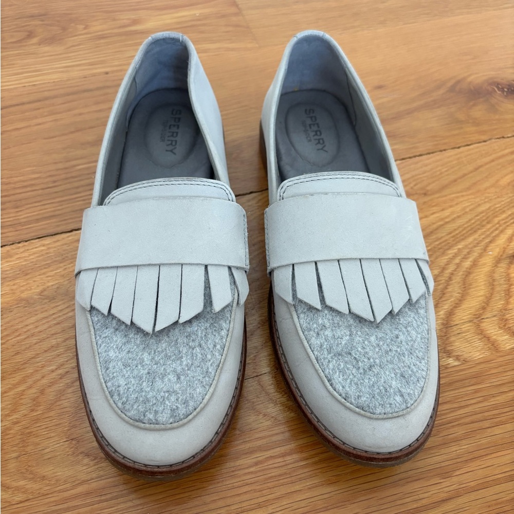 Sperry Seasport Gray Wool and Leather Loafer